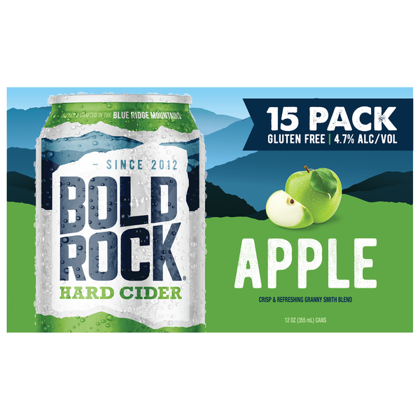 Bold Rock Gluten Free Apple Hard Cider - 15 pk