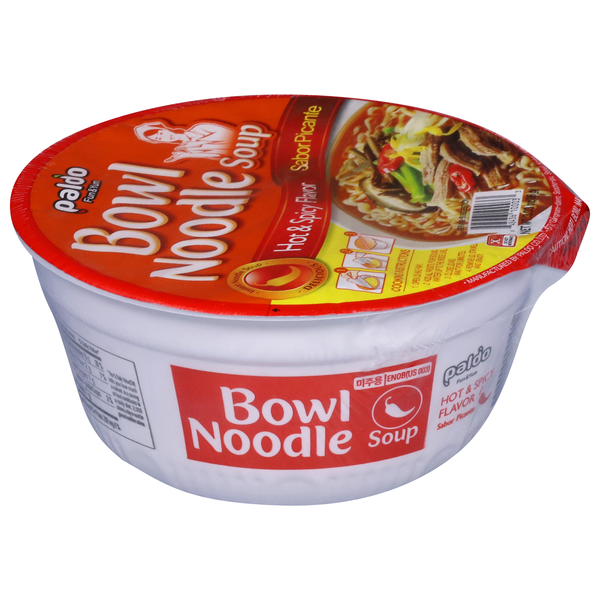 Paldo Hot & Spicy Flavor Instant Noodle Soup Bowl