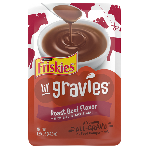 Friskies Lil' Gravies Roast Beef Flavor Cat Food Complement