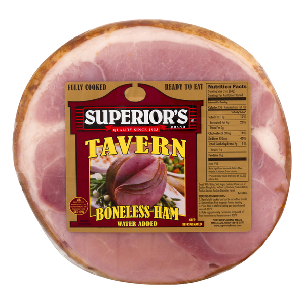 Superior's Fully Cooked Boneless Tavern Ham Half