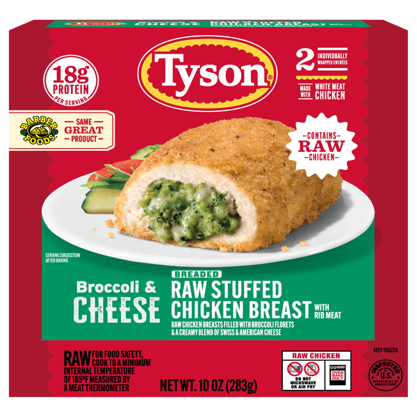 Tyson Raw Breaded & Stuffed Chicken Broccoli & Cheese - 2 ct Frozen