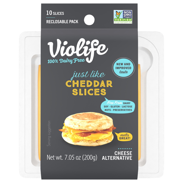 Violife Dairy Free Vegan Just Like Cheddar Cheese Alternative Slices 10 ct