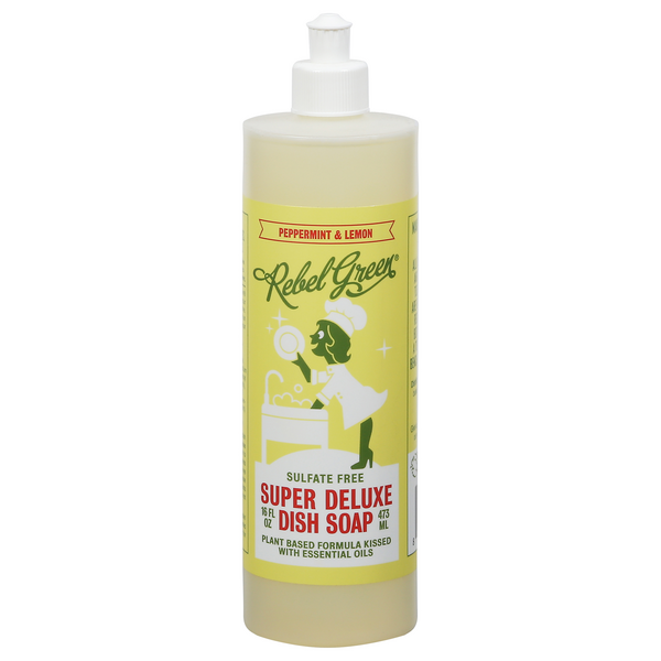 Rebel Green Super Deluxe Peppermint & Lemon Liquid Hand Dish Soap