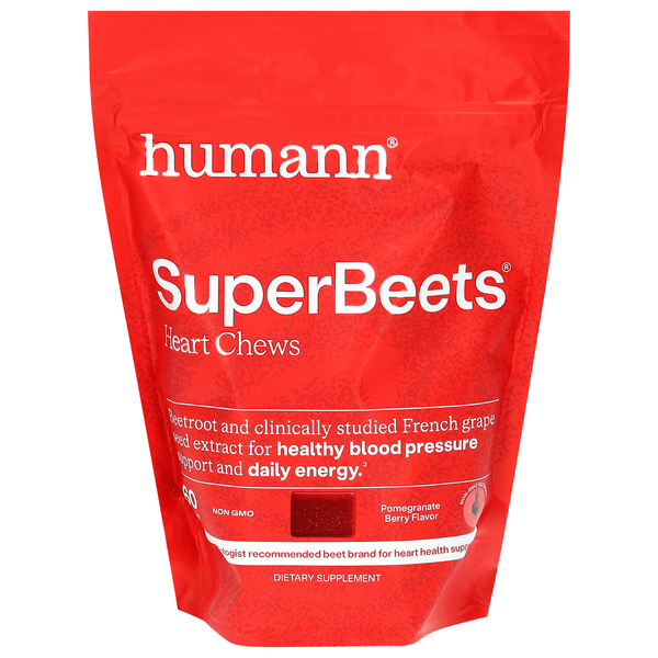 HumanN Superbeets Pomegranate Berry Flavor Heart Chews
