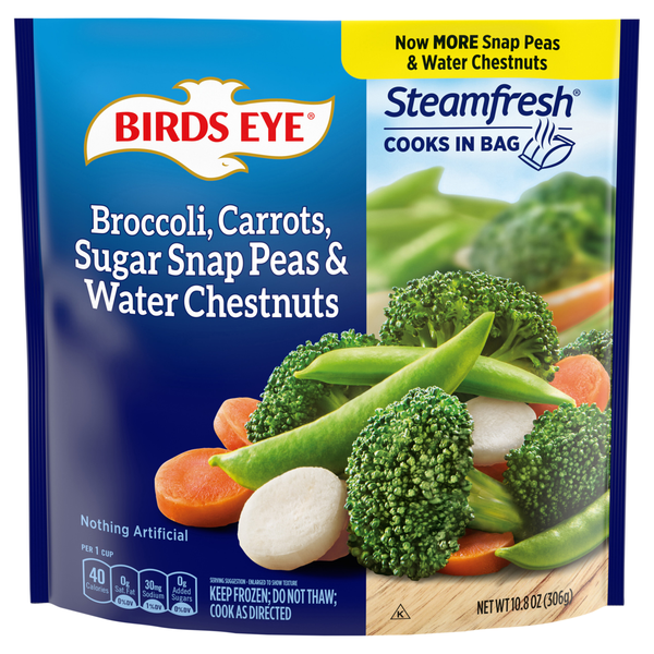 Birds Eye Steamfresh Broccoli Carrots Sugar Snap Peas & Water Chestnuts