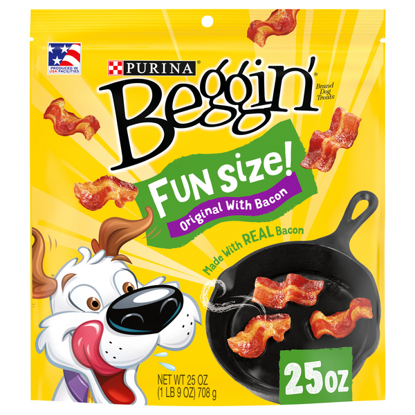 Save on Purina Beggin' Strips Dog Treats Original with Bacon Fun Size