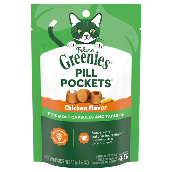 Feline GREENIES Pill Pockets Chicken Flavor Cat Treats - apx 45 ct