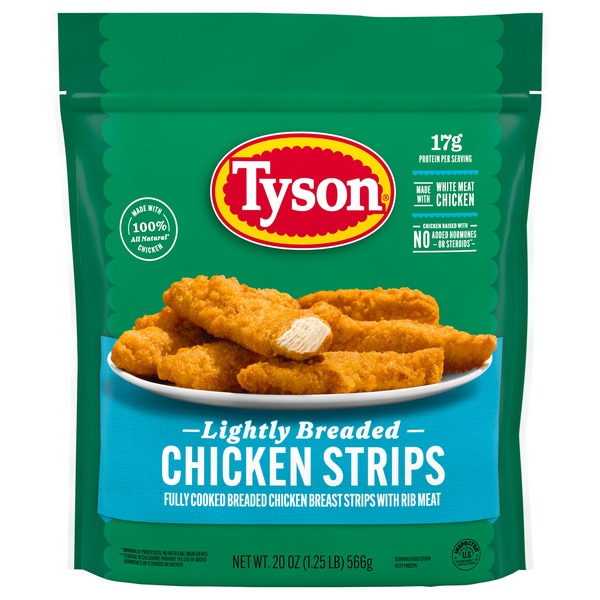 Tyson Fully Cooked Lightly Breaded Chicken Strips Frozen