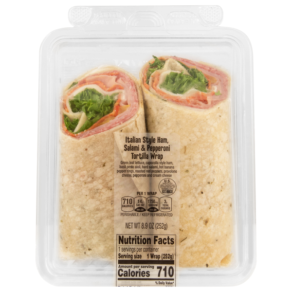 Stop & Shop Italian Style Ham Salami & Pepperoni Tortilla Wrap