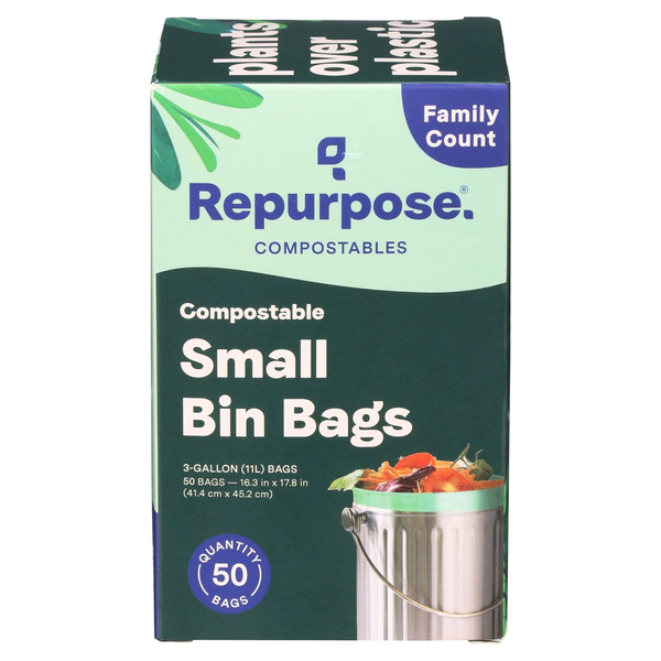 Repurpose Compostables Small Bin Bags Extra Strong 3 Gallon