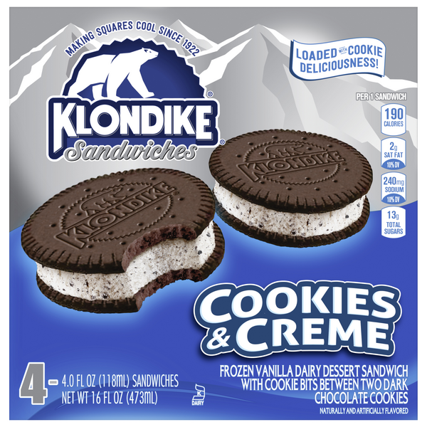 Save on Klondike Ice Cream Sandwich Oreo Cookie 4 ct Order Online