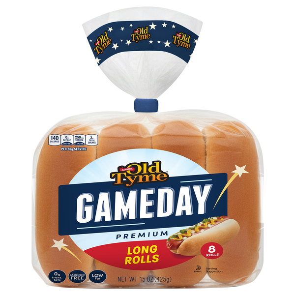 Schmidt Old Tyme Gameday Premium Long Hot Dog Rolls - 8 ct