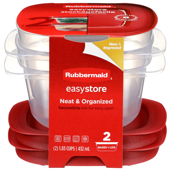 Rubbermaid EasyStore Food Storage Containers with Lids 1.83 Cups