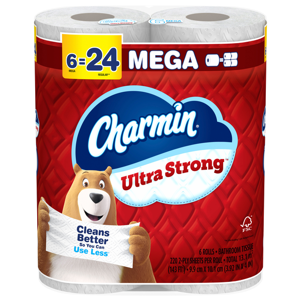 Charmin Ultra Strong Mega Roll 2-Ply Toilet Paper Unscented - 6 ct