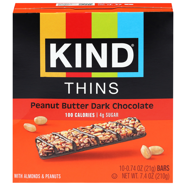 KIND Thins Gluten Free Peanut Butter Dark Chocolate Bars - 10 ct