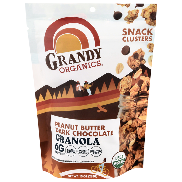 Grandy Organics Peanut Butter Dark Chocolate Granola Snack Clusters