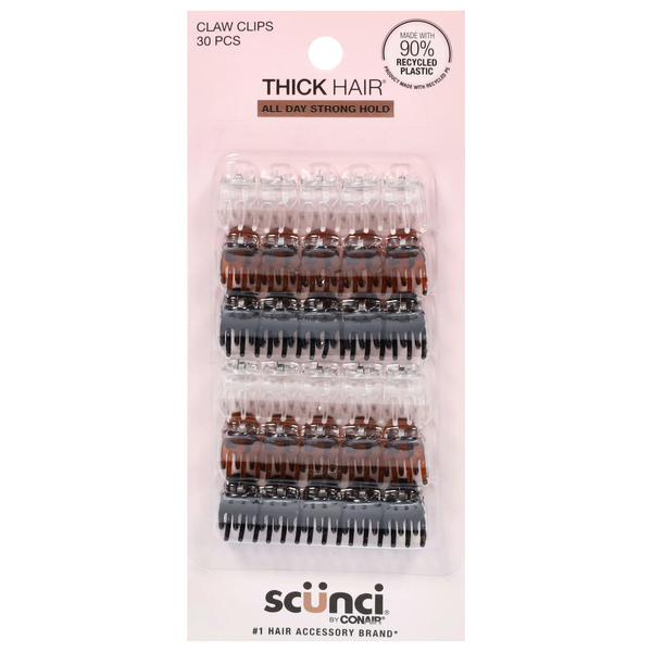 Scunci Thick Hair Claw Clips Assorted Colors