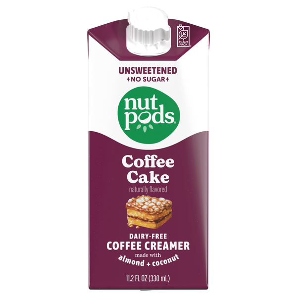 nutpods Dairy Free Unsweetened Coffee Cake Flavor Almond + Coconut Creamer