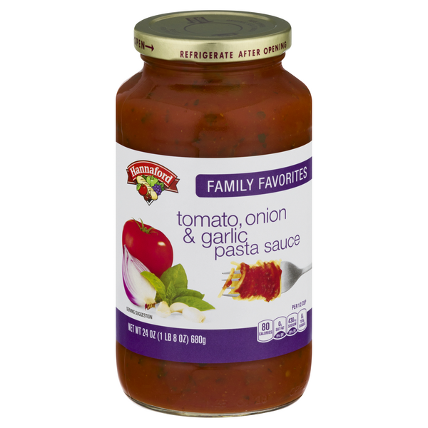 Hannaford Family Favorites Tomato Onion & Garlic Pasta Sauce