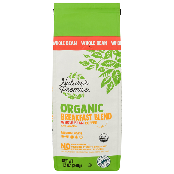 Nature's Promise Organic Medium Roast Breakfast Blend Whole Bean Coffee