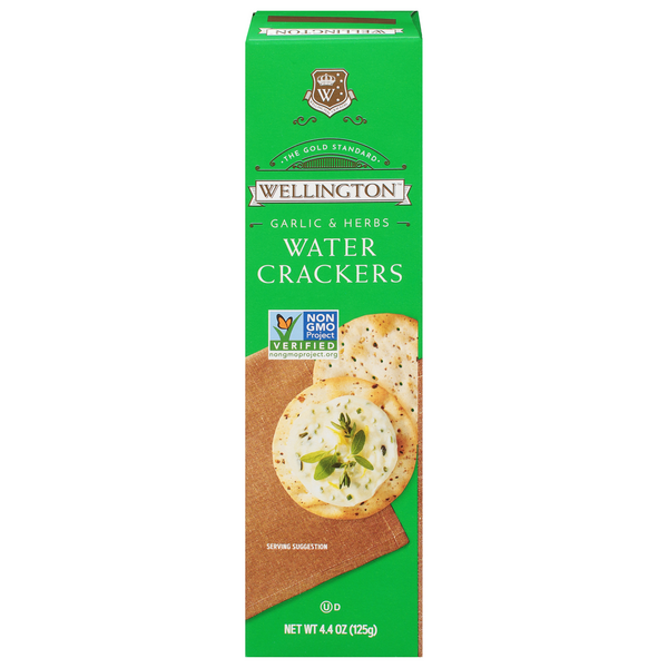 Save on Wellington Water Crackers Garlic & Herbs Order Online Delivery