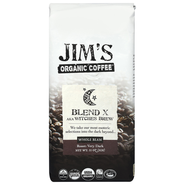 Jim's Organic Blend X Witches Brew Very Dark Roast Whole Bean Coffee