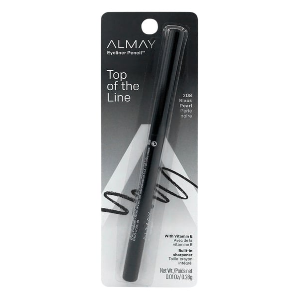 Almay Top of the Line Eyeliner Pencil w/Built-in Sharpener Black Pearl 208