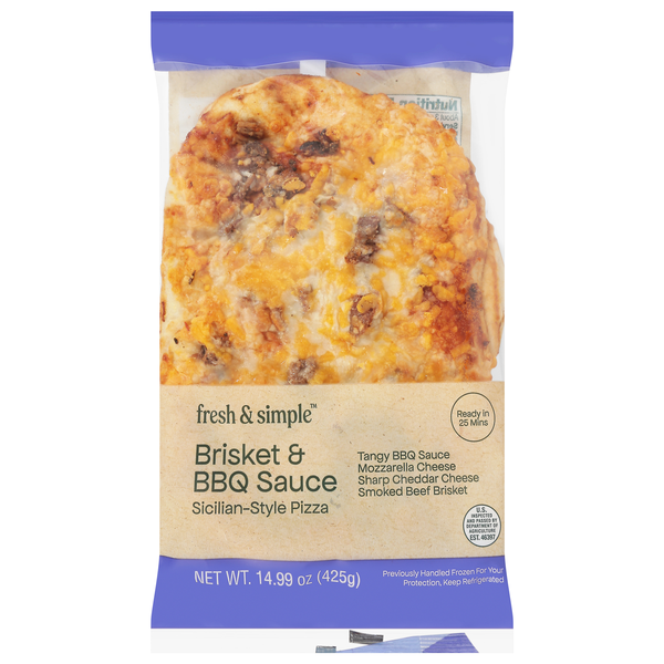 Fresh & Simple Sicilian-Style Brisket & BBQ Sauce Pizza Refrigerated