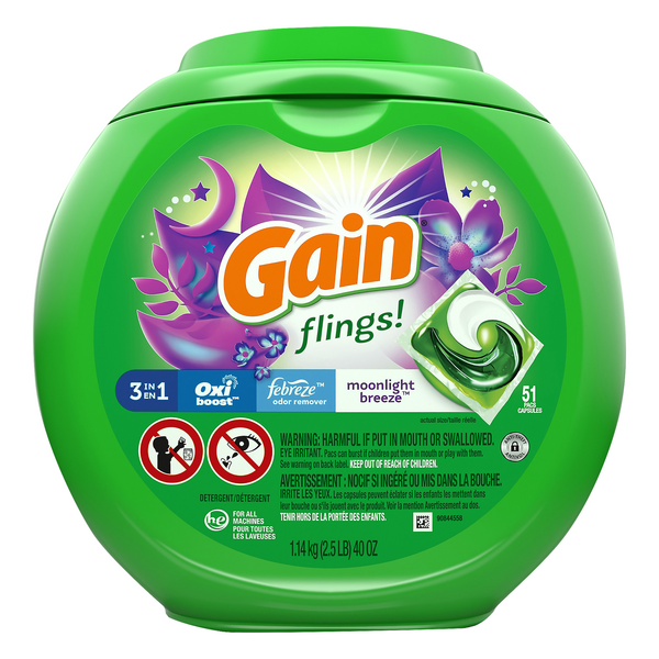 Save on Gain Flings! 3in1 Laundry Detergent+Oxi Boost+Febreze