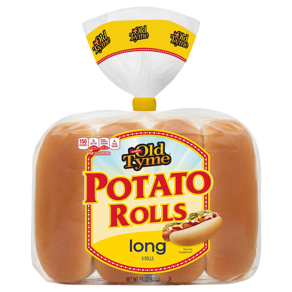 Schmidt Long Potato Hot Dog Rolls - 8 ct