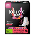 U by Kotex Teen Ultra Thin Heavy Pads with Wings