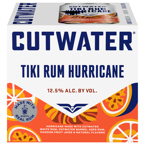 Cutwater Spirits Tiki Rum Hurricane Cocktail - 4 pk