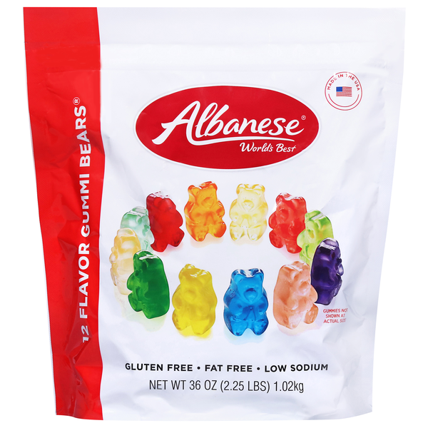 Albanese Gluten Free 12 Flavor Gummi Bears Candy