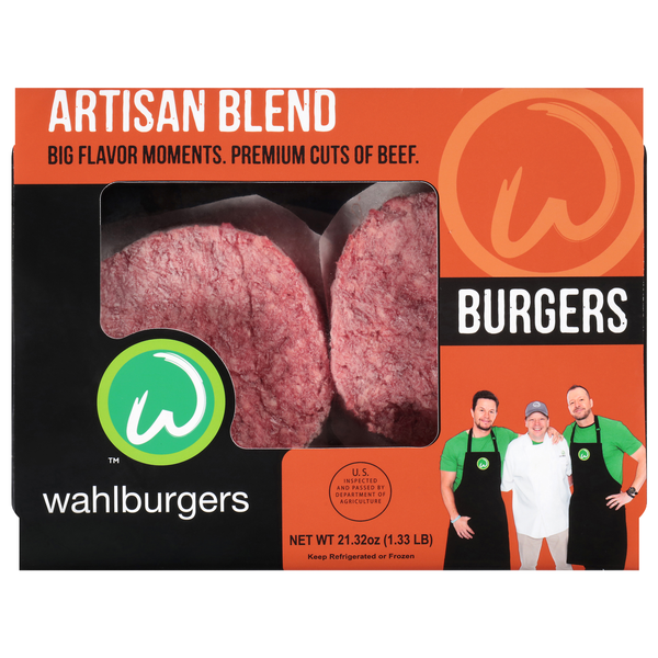 Wahlburgers Artisan Blend Ground Beef Burgers - 4 ct Fresh