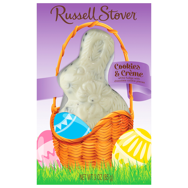 Save on Russell Stover Cookies & Creme Bunny in White Fudge Easter Candy Order Online Delivery