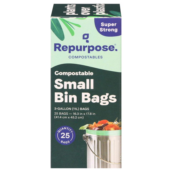 Repurpose Compostables Extra Strong Small Bin Bags Extra 3 Gallon