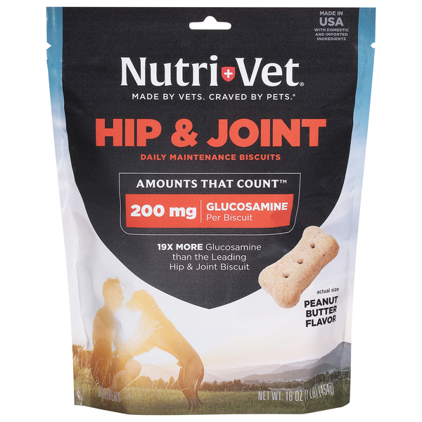 Nutri-Vet Peanut Butter Hip & Joint Daily Maintenance Biscuits Dog Treats