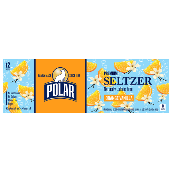 Polar Orange Vanilla Seltzer Water - 12 pk
