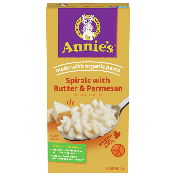 Save on Annie's Pasta & Cheese Spirals with Butter & Parmesan Order