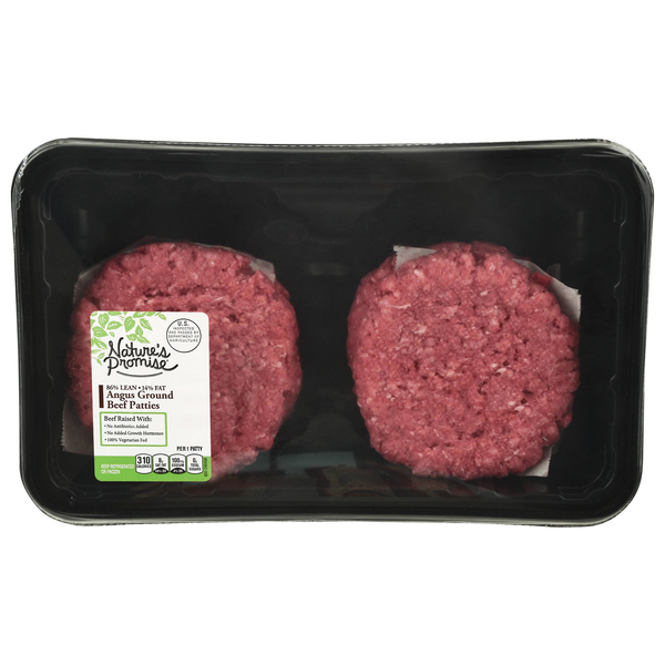 Nature's Promise 86% Lean 14% Fat Angus Ground Beef Patties - 4 ct