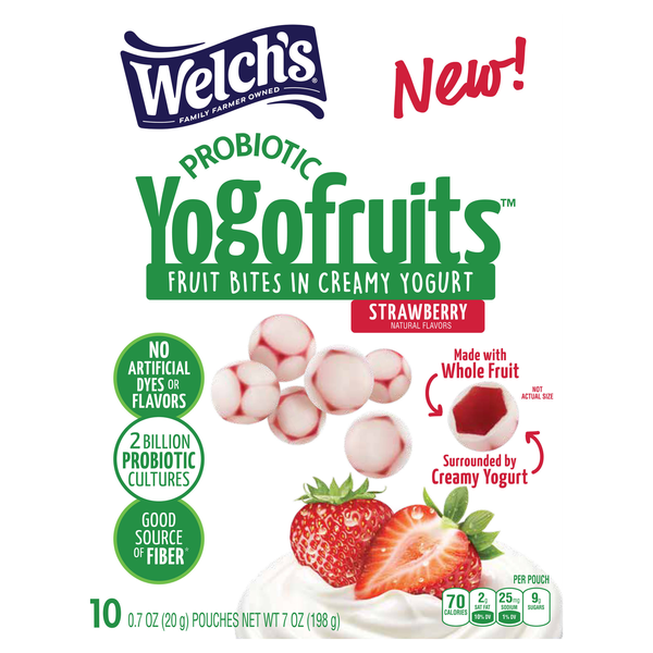 Welch's Strawberry Probiotic Yogofruits Pouches - 10 ct