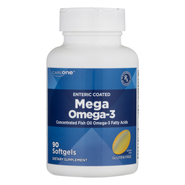CareOne Gluten Free Mega Omega-3 Enteric Coated Softgels