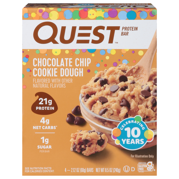 Save on Quest Protein Bar Chocolate Chip Cookie Dough Gluten Free 4