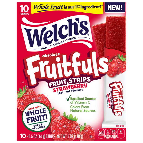Welch's Fruitfuls Strawberry Fruit Strips - 10 ct