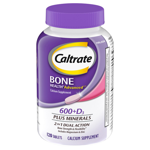 Caltrate Bone 600+D3 Plus Minerals 2-in-1 Dual Action Supplement Tablets