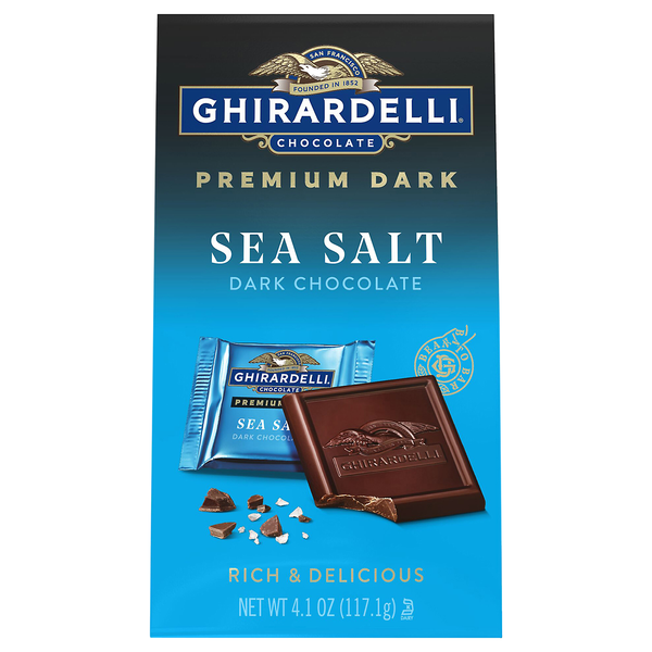 Ghirardelli Intense Sea Salt Dark Chocolate Candy Squares 60% Cacao