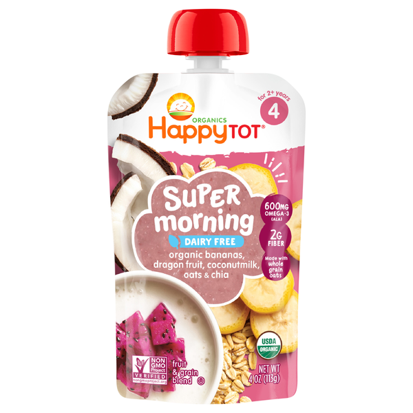 Happy Tot Organics Super Morning Stage 4 Banana Coconut Milk & Oat + Chia