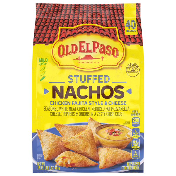 Old El Paso Chicken Fajita Style & Cheese Stuffed Nachos - 40 ct Frozen