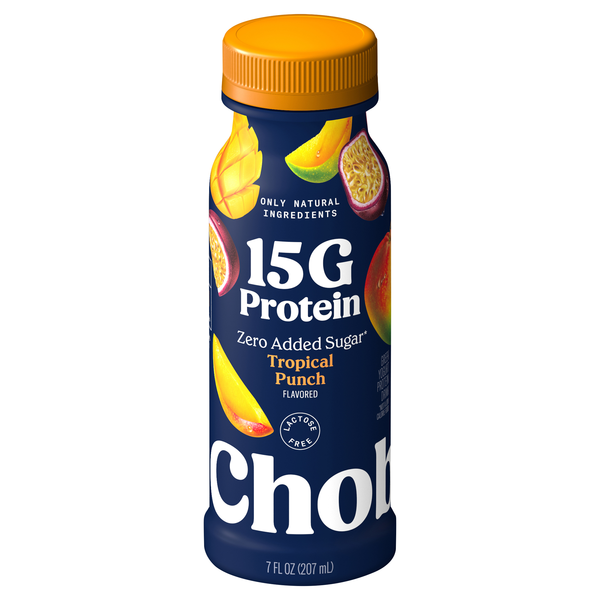 Chobani Zero Added Sugar Tropical Punch Greek Yogurt 15g Protein Drink