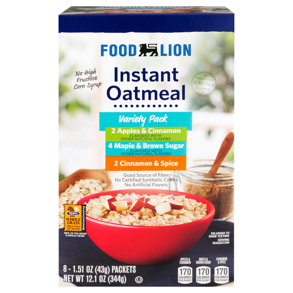Food Lion Variety Instant Oatmeal Packets - 8 ct